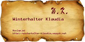 Winterhalter Klaudia névjegykártya